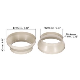 PATIKIL 10" (250mm) to 8" (200mm) Duct Reducer Connector, Heating Cooling Ventilation Tube Fire-Resistant Increaser Adapter Pipe Fitting for Vent System