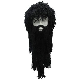 Creative Barbarian Knit Beard Hat Funny Knit Cap Wig Beanie Hats Beard Facemask
