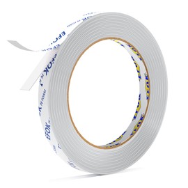 Double Sided Tape Heavy Duty White PE Foam Tape, 0.39 in X 16.5 Ft Mounting Tape Removable Strips Strong Weatherproof Adhesive Tape for Hanging Picture Poster, Carpets, Paint Wall No Damage