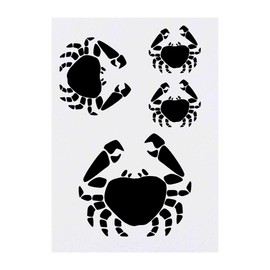 4 x 'Crab' Temporary Tattoos - Water Resistant, Skin-Safe, Non-Toxic Transfers, Mixed Sizes (TO00000999)