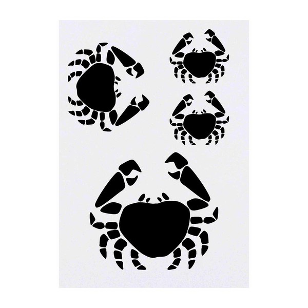 4 x 'Crab' Temporary Tattoos - Water Resistant, Skin-Safe, Non-Toxic