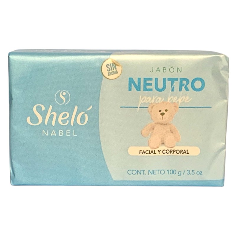 Sheló Nabel Jabón Neutro para Bebé Facial y Corporal, 100