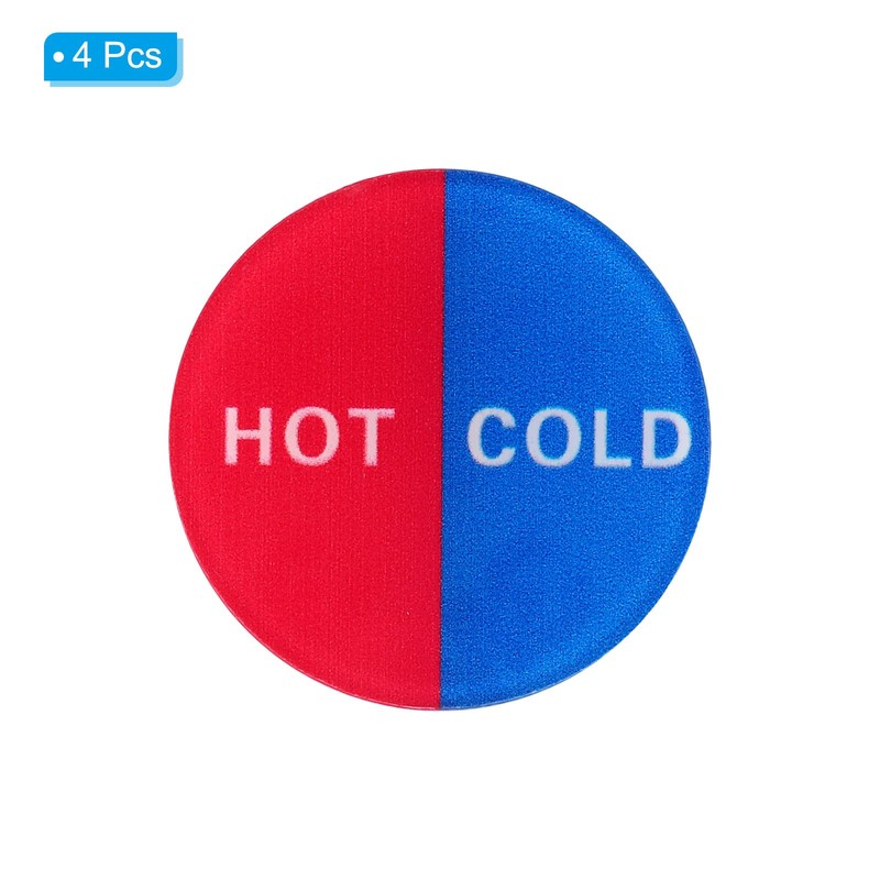 PATIKIL Pack of 4 Self Stick Hot/Cold Water Label Acrylic