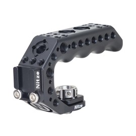 Nitze ARRI Top Handle Handle with 3/8 Inch ARRI Locating Pins, Camera Top Grip Ergonomic with Cold Shoe Adapter, Camera Top Handle for Camera Cage, Universal Video Rig (Lil Stinger Handle)- PA28M-BK