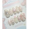 (Renewal) Cheek Angel Pink Chiffon Handmade Nail Tips - Square