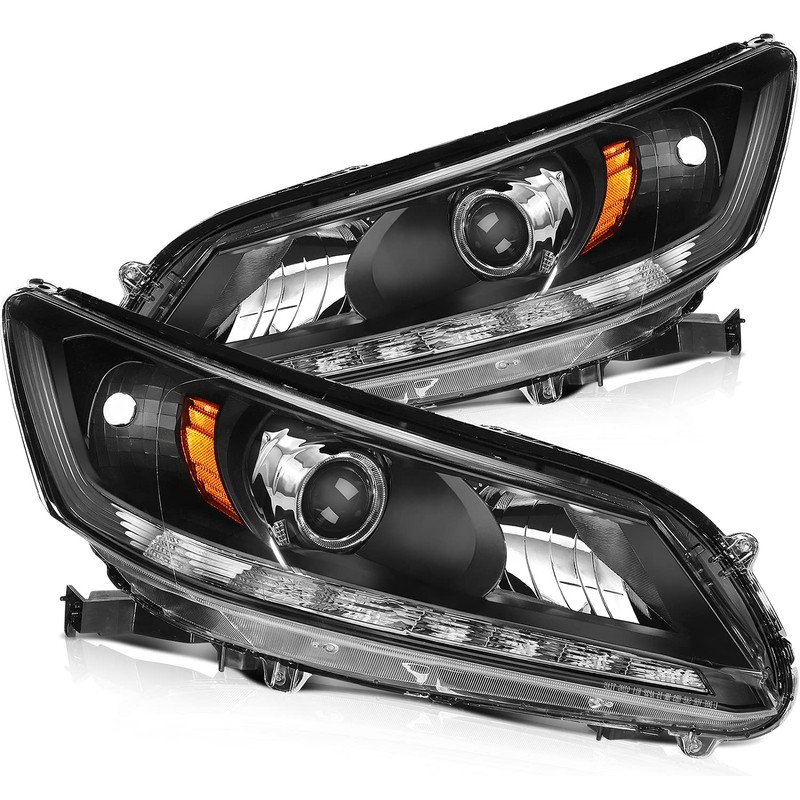 OCPTY Headlight Assembly Pair Replacement for Honda for Accord 2013-2015