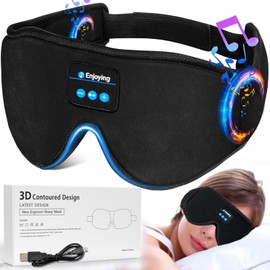 Cosmic Technologies UK - Bluetooth Sleep Mask, (2024) Enhanced 3D Sleep Headphones Eye Mask with Wireless Headphones for Men & Women – Ideal for Travel, Napping, Yoga, and Meditation (Black)