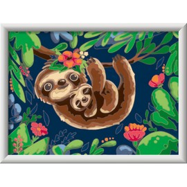 Ravensburger CreArt Sweet Sloths Paint by Numbers Kit for Children - Painting Arts and Crafts from 9 Years