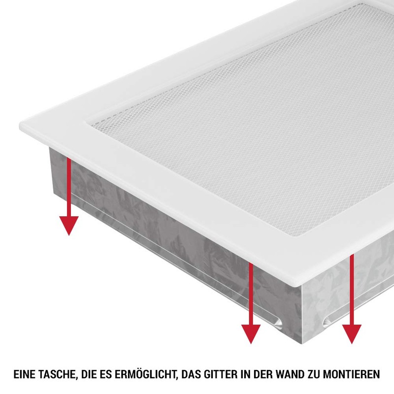 Kratki Ventilation Grille Fireplace Grille 22 cm x 22 cm