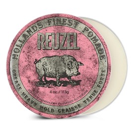 Reuzel Pink Cera Pomada para Cabello Hombre Fijación Fuerte y Brillo Medio 113g