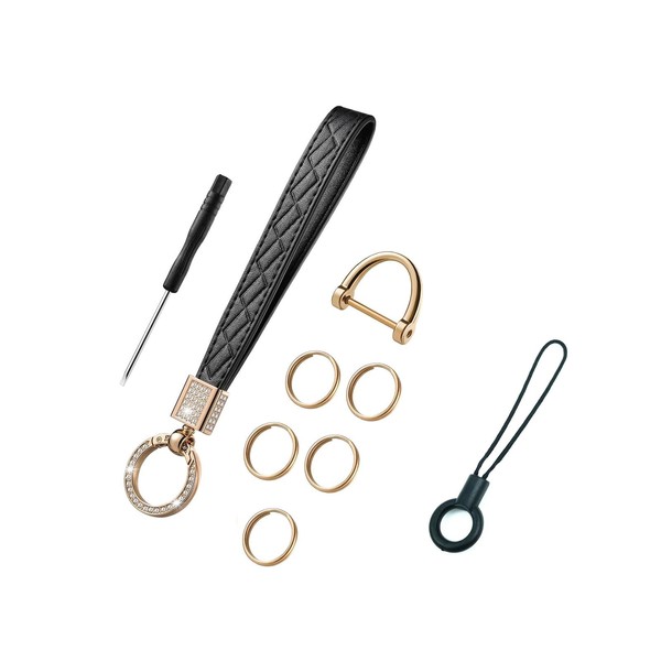 Fkereg PU Leather Keychain Wristlet, Wallet Wristlet Strap, Wrist Lanyard