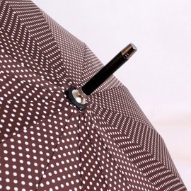 KARRY XL Umbrella Quick Drying Optimum Resistance to Wind and Rain Pongee 190 T Brown White Dots 120 cm, brown