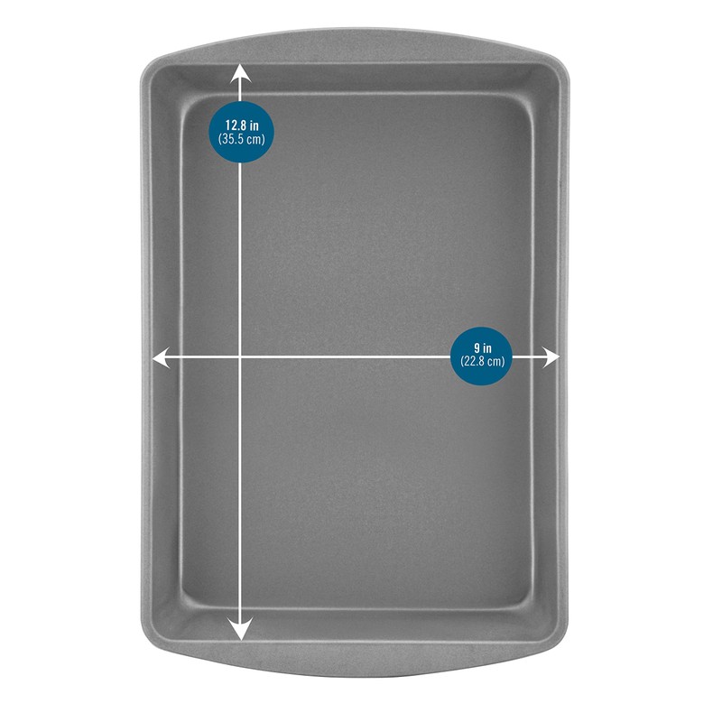 BakerEze BE218-2 Non-Stick Oblong Pan, 14.4''L x 9.5''W x 1.9''H,