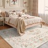 Wonnitar Floral Bow Print 8x10 Area Rugs, Washable Pink Rugs