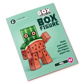 Box Buddies Box Figure 02 Mel - Make Your Own Poseable Watermelon Paper Toy - Paper Craft for Kids, Pocket Money Toys, Stocking Fillers
