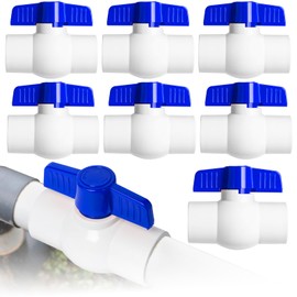 8PCS 3/4" PVC Ball Valve, Shut-Off Ball Valve Socket with Easy Turn T-Handles, Slip PVC Ball Valve for Water Project, Swiming Pool, Sewage Pump, Sprinkler Lines, Outdoor Plumbing & Irrigation System