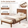 Giantex Wood Twin Bed Frames with Headboard, Mid Century Modern