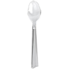 10 inch Clear Plastic Serving Spoon – Disposable Serving Spoon, Utensils for Salads Pasta Fruits Snacks Party Catering Buffet Picnic BBQ Kitchen Events Receptions Food Service Use (144)