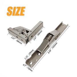 YIDELAI 90 Degree Folding Hinge Stainless Steel Elastic Hinge Wall-Mounted Shelf Bracket Hardware Furniture Fittings (Set of 4)