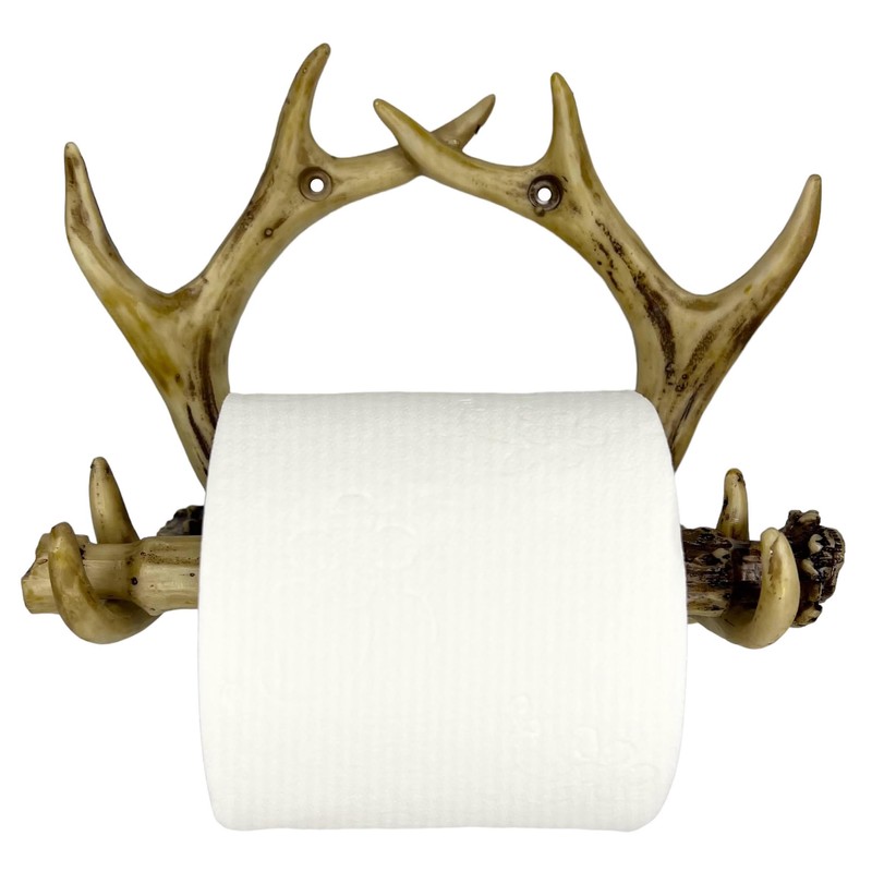 Deer Antler Wall Mounted Toilet Paper Roll Holder – Rustic