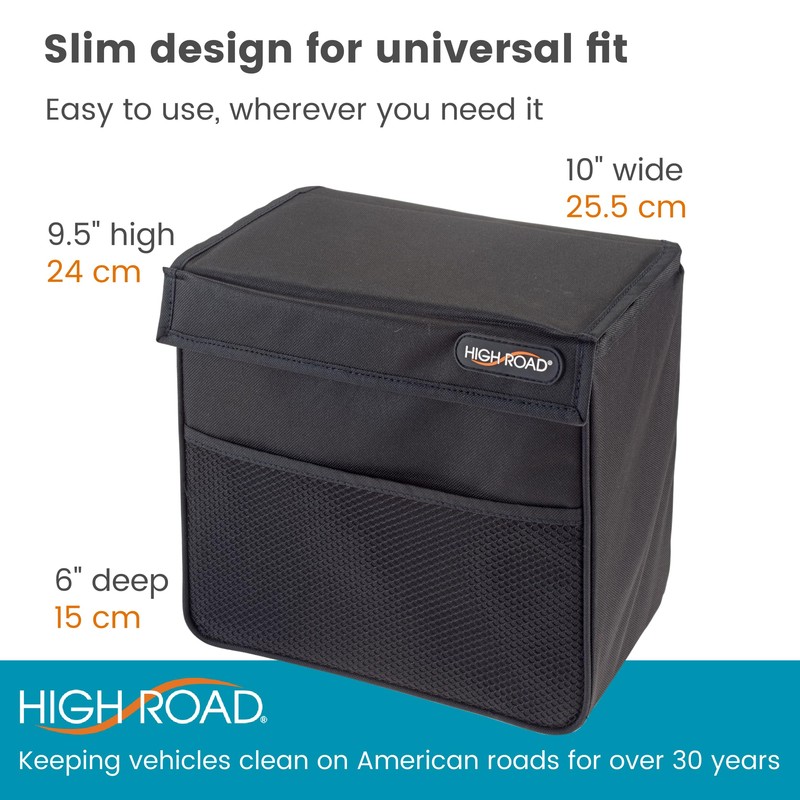High Road TrashStand Weighted Car Trash Can with Lid and