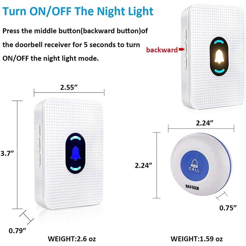 Wireless Caregiver Pager Alert System SOS Emergency Call Button for