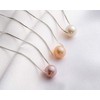 DENGGUANG Pearl Necklace Single Floating Pendant with Sterling Silver Chain