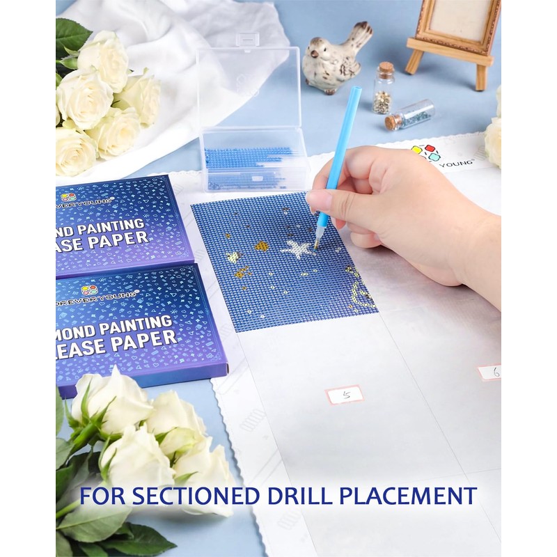 ForeverYoung Ease Reusable Release Paper for Diamond Art Sectioning 300PCS