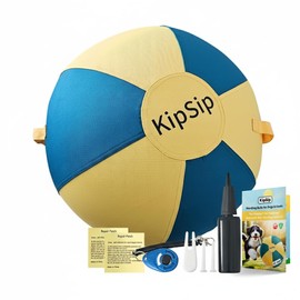 KipSip Herding Ball for Dogs – 18” Dog Training Ball with Handles for Medium & Large Breeds – Non-Chew Interactive Toy for Aussies, Heelers & Collies – Outdoor Exercise & Mental Stimulation Toy