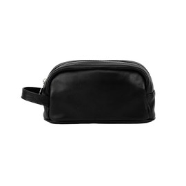 SAN PIEL | Neceser Victor en Piel Hombre Color Negro | Bolsa Aseo Compacta y Elegante | Organizador Viaje con Asa Lateral y Cierre Metálico | Accesorio Premium Cuidado Personal Masculino