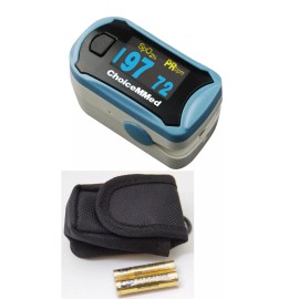 ChoiceMMED Spo2 Finger Blood Oxygen Pulse Oximeter with free battery and case
