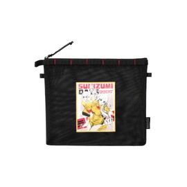 TACTICAL GEEK Storage A1 Series Sunizumi Shoten Collaborative EDC Organizer Bag, Comic Style Semi-Transparent Nylon Mesh Storage Bag, for Organizing Digital Tools, Sa 12-Black, EDC Storage Bag
