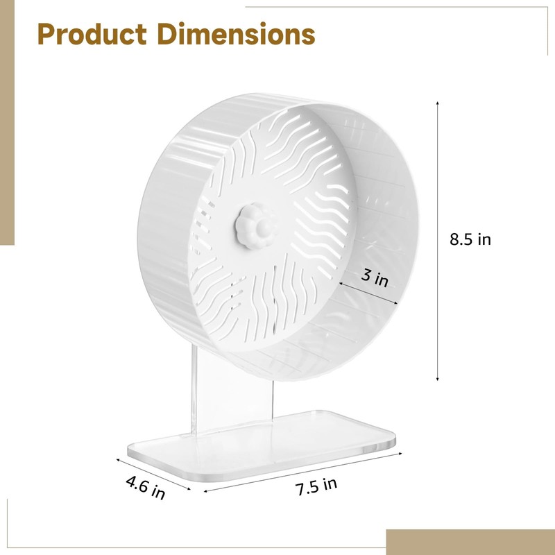 Skdqiee Hamster Exercise Wheel, Silent Hamster Wheel with Acrylic Stand,