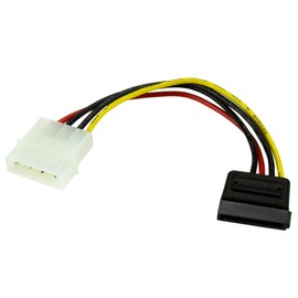 StarTech SATAPOWADAP Cable Adaptador de Alimentación MOLEX LP4 a SATA, 1x LP4 Macho, 1x SATA de Poder 15 Pines, 15 cm
