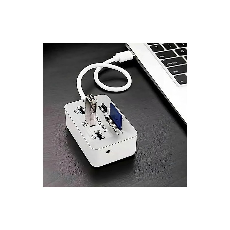 Retoo Hub USB 7 en 1, Lector de Tarjetas, Lector