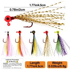 Ghanneey 10pcs Feather Fly Tying Jig Heads Jig High Carbon Hook Fly Fishing Lure Set Freshwater and Saltwater for Salmon Trout Bass