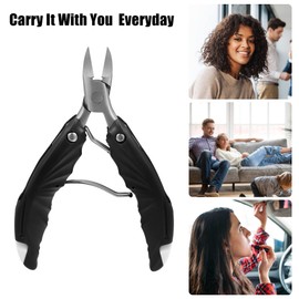 VOCOSTE Foot Clippers Thick Nail Clippers Kit Stainless Steel Sharp Nail Clippers for Men Women Adults Black