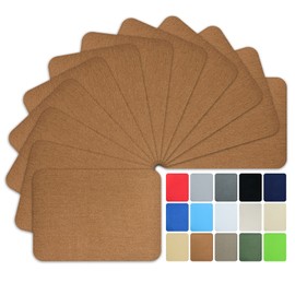 Butie 12 Pieces Iron-on Patches Premium Quality Fabric Inside & Outside. Strongest Glue Hundred Percent Cotton Camel Repair Decorating Kit Size 3" by 4-1/4" (Cotton-Camel)