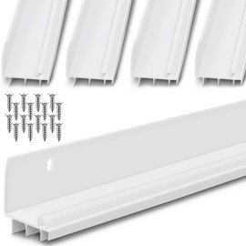 Hicarer 4 Pcs 36 Inch Storm Door Bottom Sweep for Door Seal l Shape 1-3/4 Inch Door Replacement Parts with Vinyl Fins Stripping Kerf Draft Stoppers Weather Stripping Threshold Seal