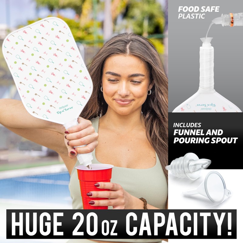 GoSports Sip N' Serve Pickleball Paddle Flask (20 oz) -
