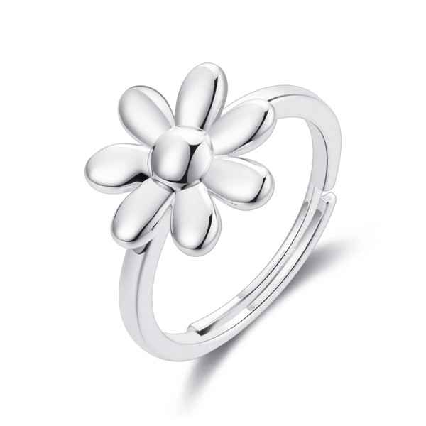 Philip Jones Silver Plated Adjustable Daisy Ring