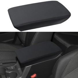 LOCOY Center Console Armrest Cover for Subaru Crosstrek Accessories 2024 2025 2026, for Impreza 2024-2026 Arm Rest Lid Protection Trim, Armrest Leather Interior, Middle Console Pad (Black Stitches)