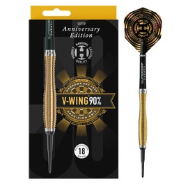 Harrows Soft Darts 50 Years Golden Anniversary Edition Tungsten Softtip Dart Soft Dart High Quality Tungsten Darts Set with Shafts and Flights (V-Wing 90%)