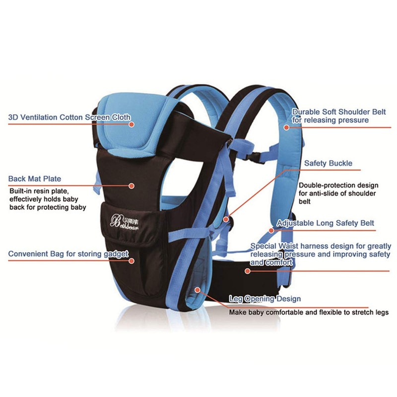 CdyBox Adjustable 4 Positions Baby Carrier 3D Backpack Infant Newborn