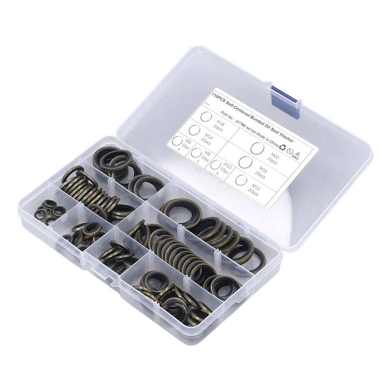 Pissente 110 Pcs Bonded Seal Dowty Washer Rubber O Ring