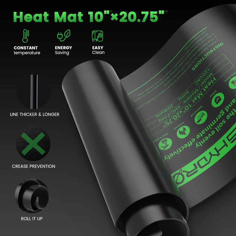 MARS HYDRO Seedling Heat Mat Waterproof 10''x 20.75'' and Digital