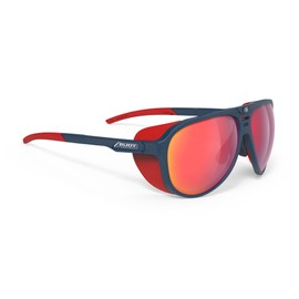 Rudy Project Unisex Starash Blue Navy Matte Multilaser Red Sunglasses, 63, navy