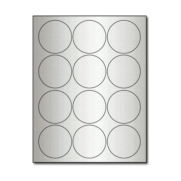 2 1/2 Round Silver Foil Labels for Laser Printers -
