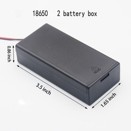 18650 Caja de batería de tapa DIY Kit de 6 piezas con tapa 18650 caja de batería de 3,7 V soporte de batería con interruptor y cable 18650 compartimento de batería de litio 2 ranuras