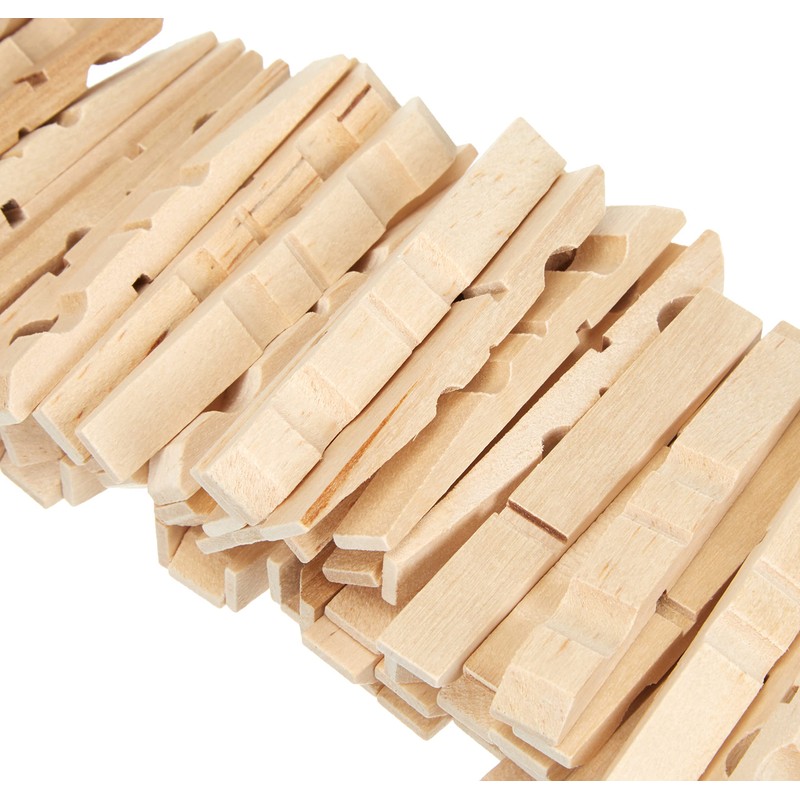 Glorex Wooden Clothes Pegs 72 mm Pack of 100, Natural,